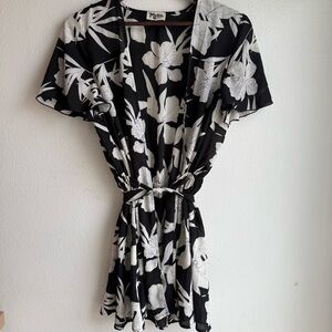 Show Me Your MuMu Black and White Floral Mini Dress